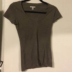 Military green v-neck