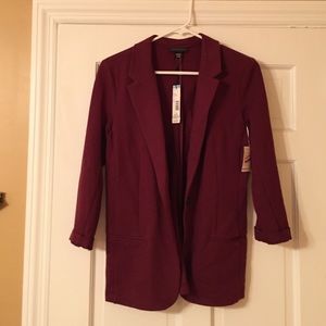 NWT Burgundy Blazer- soft material!