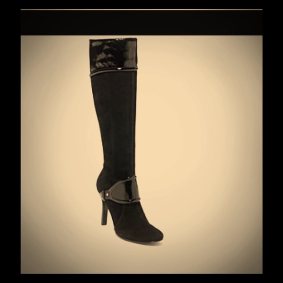 Nine West Tubbs  black suede boots (8.5)👢