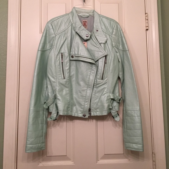 Mint leather jacket