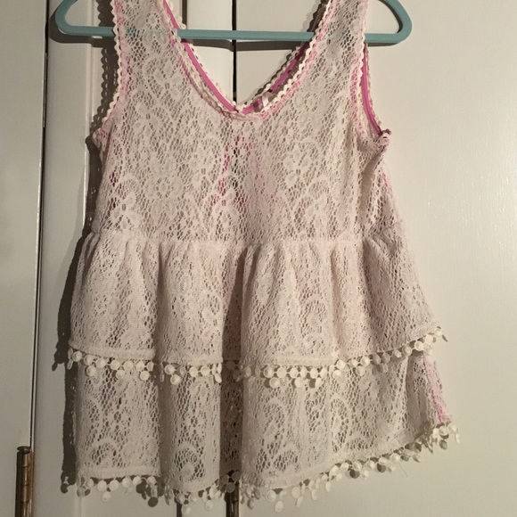 🌼Free People🌼 white crochet tank