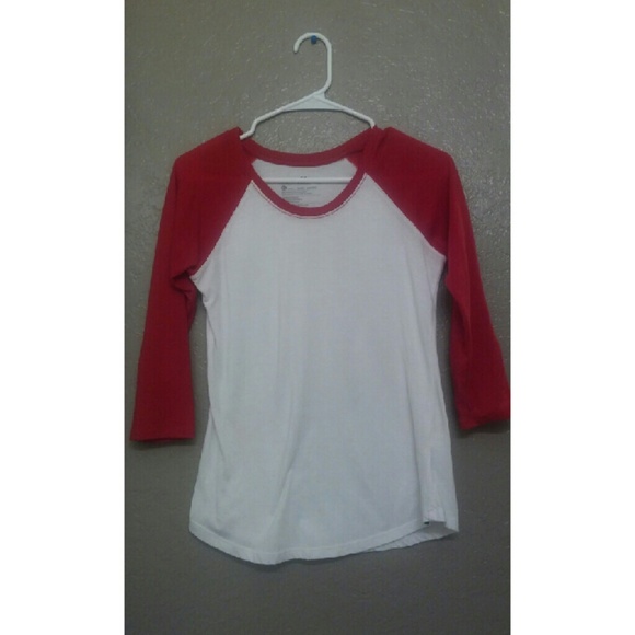 Red baseball tee