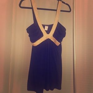 Black and Gold Sexy Sleeveless Top