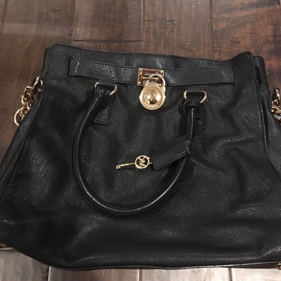 Black Michael Kors Hamilton leather bag
