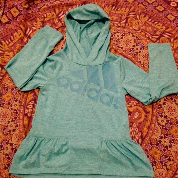 Adidas hooded pullover with peplum flounce -SZ 6