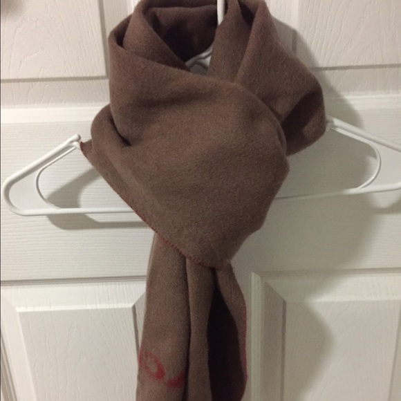 Coach wool scarf orange& brown - Picture 2 of 4
