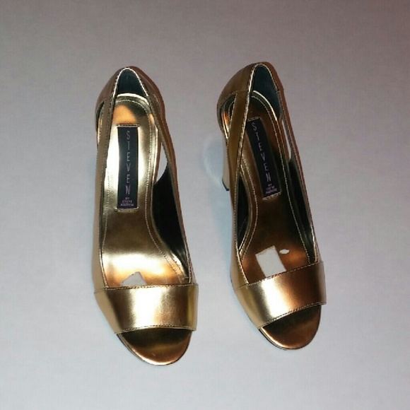 🚫SOLD🚫Gold Peep Heels Steven by Steve Madden - Picture 5 of 5
