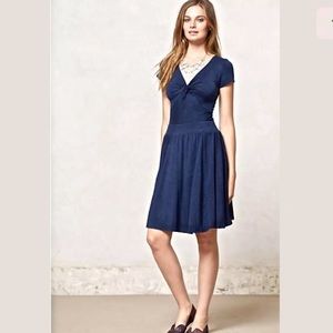 Anthropologie Dolan Navy Fit & Flare Jersey Dress