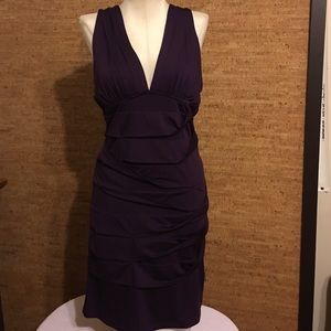 Dark purple v-neck dress