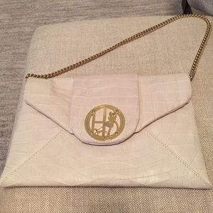 Henri Bendel White Leather Clutch