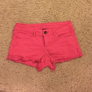 Pink jean shorts