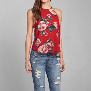 Red alicia silk tank