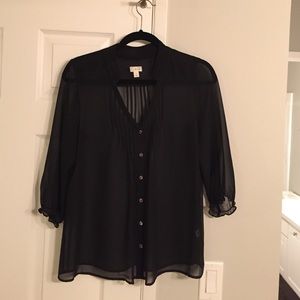 Black sheer blouse