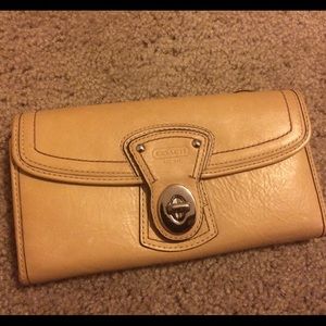 Coach Legacy Turnlock Leather Trifold Wallet