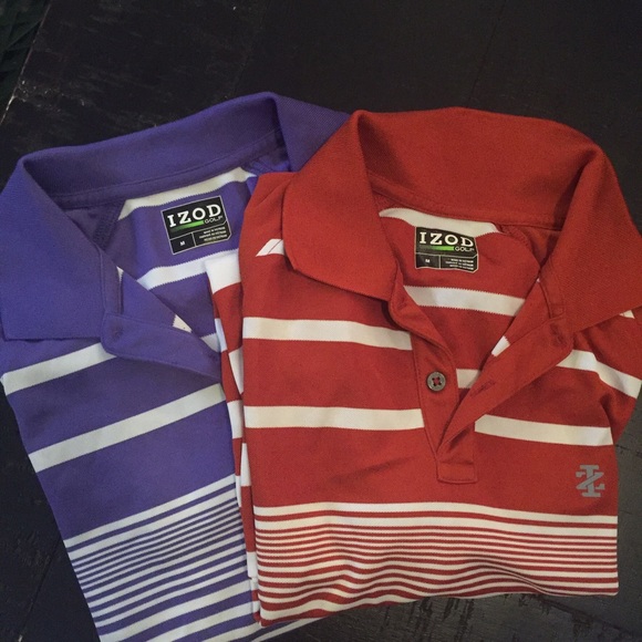 TWO MEDIUM IZOD GOLF SHIRTS - Picture 1 of 4