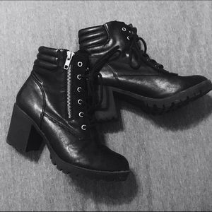 Mossimo Chunky Heeled Lace Up Combat Boot