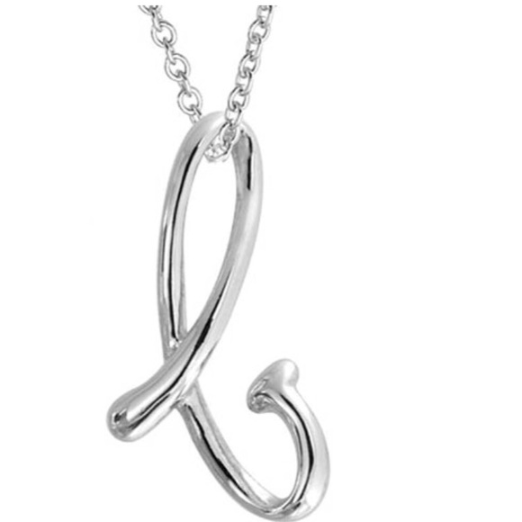 Tiffany & Co. Jewelry Sterling Silver Script Initial Charm Necklace
