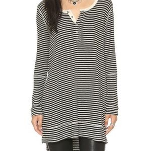 NWT Free People Gwen Henley Black/Tea-We The Free