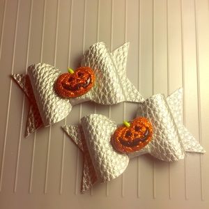 2" faux leather hair clip, set of two. Hand made.