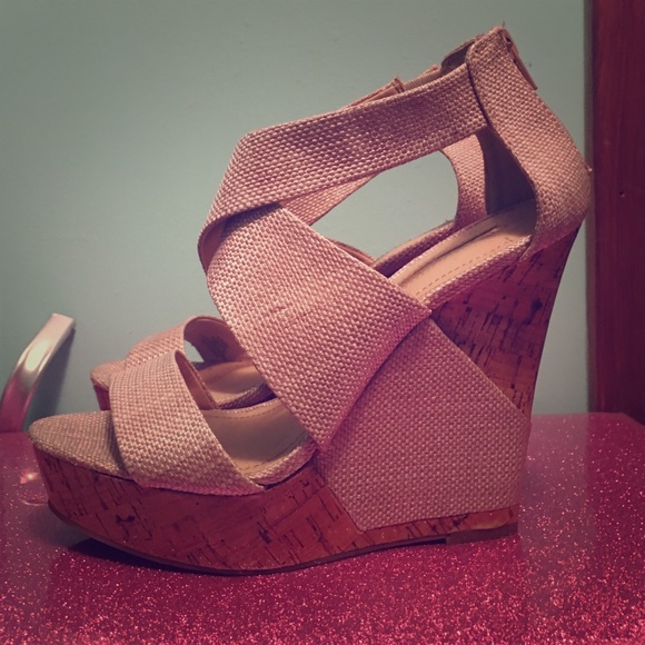Pink cork wedges