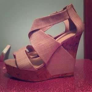 Pink cork wedges