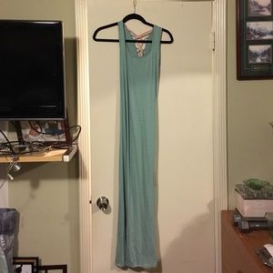 Striped maxi dress with fun back