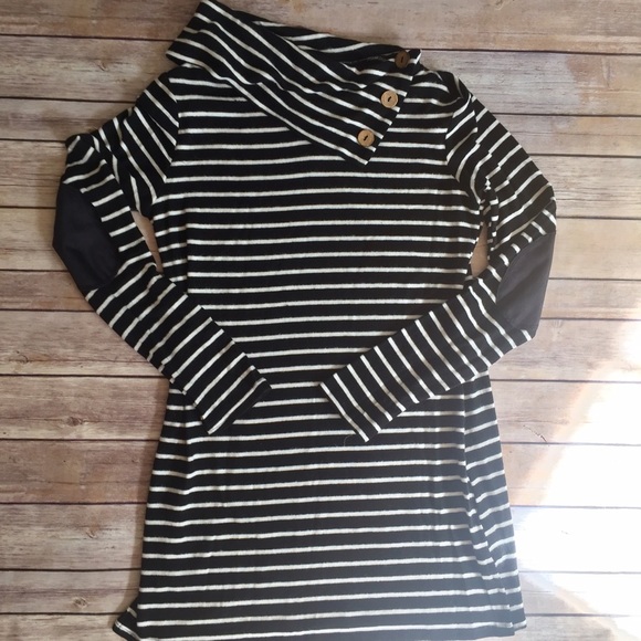 π»1 Medium left!!! Striped Tunic W/elbow patches - Picture 4 of 4