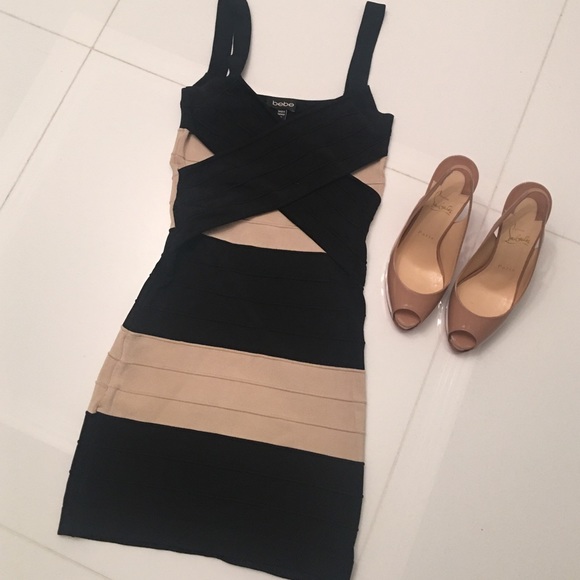 bebe Dresses & Skirts - Bebe bodycon bandage dress xs