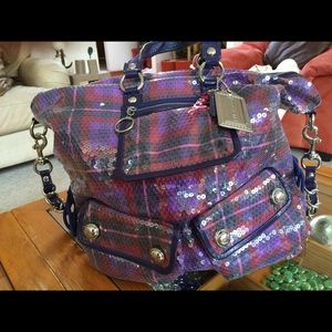 Coach designer purple tote
