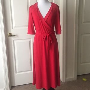 Red wrap dress