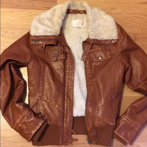 Light brown leather jacket