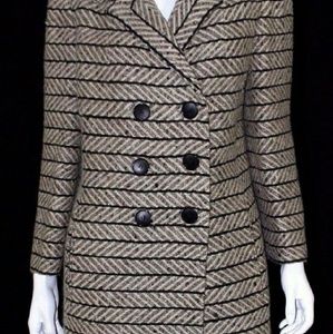 IRENE LENTZ Vintage Brown, Ivory & Black Geometric