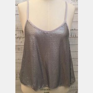 NWOT ivy Jane Cousin Earl Silver Sequin Tank Top