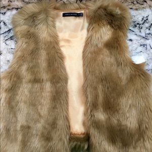 The Limited Tan fur vest