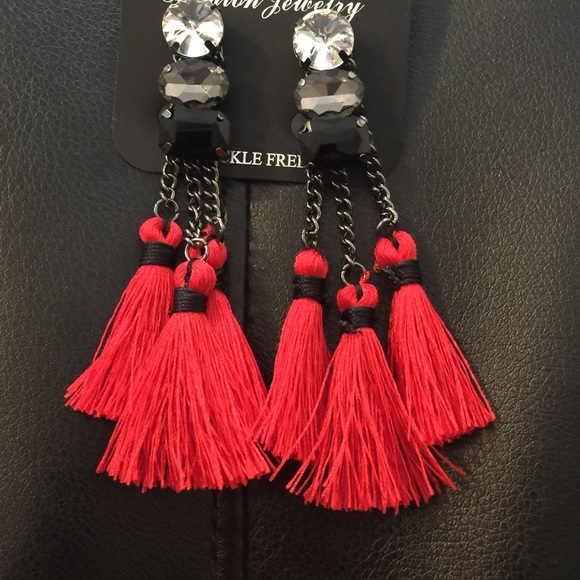 Tassel diamond drop earrings
