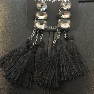 Tassel diamond drop earrings