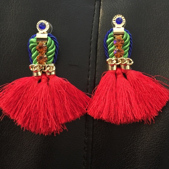 Tassel diamond drop earrings  luxury style