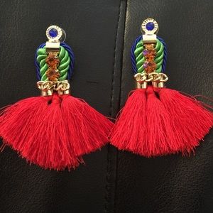 Tassel diamond drop earrings  luxury style