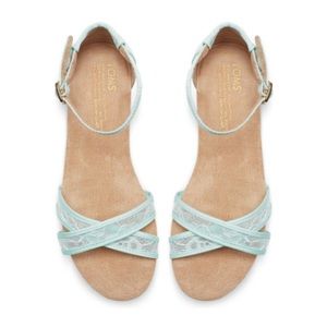 TOMS blue lace sandals