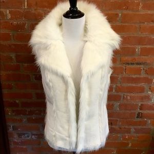 Cream fur/suede fur vest