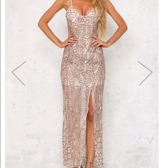 Beautiful bronze sequin maxi dress never worn! - Picture 1 of 2