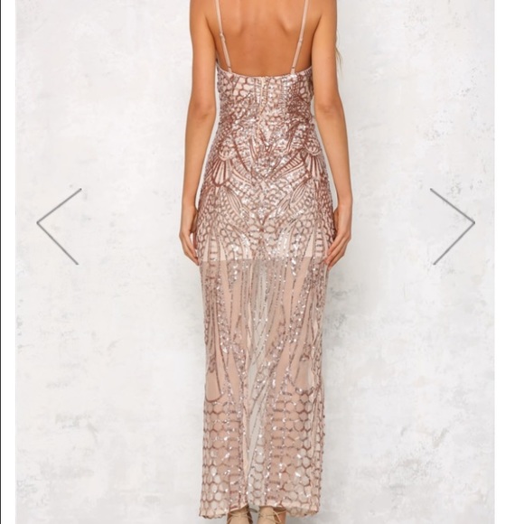 Beautiful bronze sequin maxi dress never worn! - Picture 2 of 2