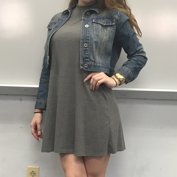 Charlotte Russe Dresses & Skirts - Gray High Neck Swing Dress