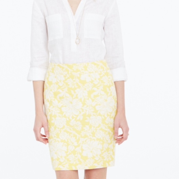 Floral Jacquard Pencil Skirt