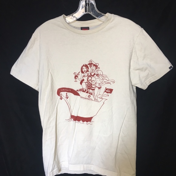 Small QuikSilver Print Cream Tee