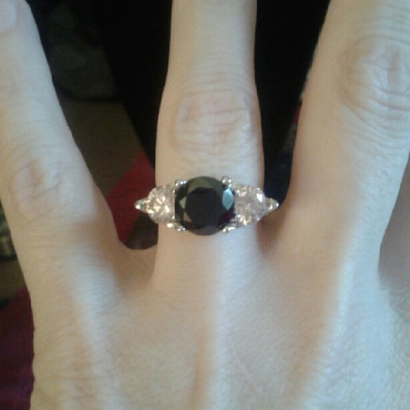 🖤SALE🖤New Genuine Black/PinkCrystal 18K/Brass Rg