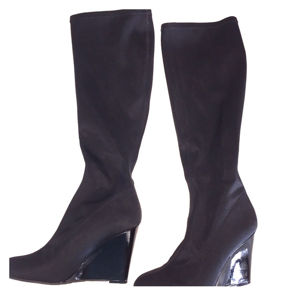 Charles David Black Wedge Boots