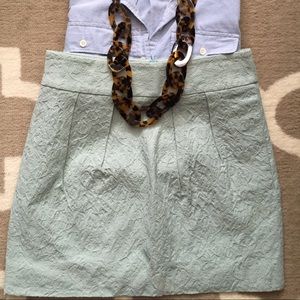 Zara teal embroidered skirt- Small