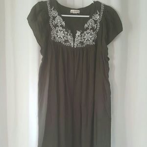 Short sleeve dark olive tunic