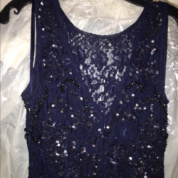 💙LONG SPARKLY GOWN (NAVY BLUE) - Picture 3 of 6